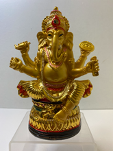 Load image into Gallery viewer, Gold Ganesh on Lotus
