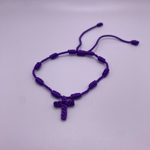 Brazalete con cruz morado