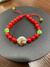 Load image into Gallery viewer, Brazalete San Miguel con Onix Rojo y Ágata de fuego verde
