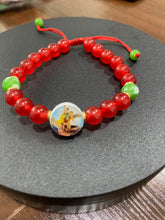 Load image into Gallery viewer, Brazalete San Miguel con Onix Rojo y Ágata de fuego verde
