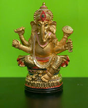 Load image into Gallery viewer, Gold Ganesh on Lotus
