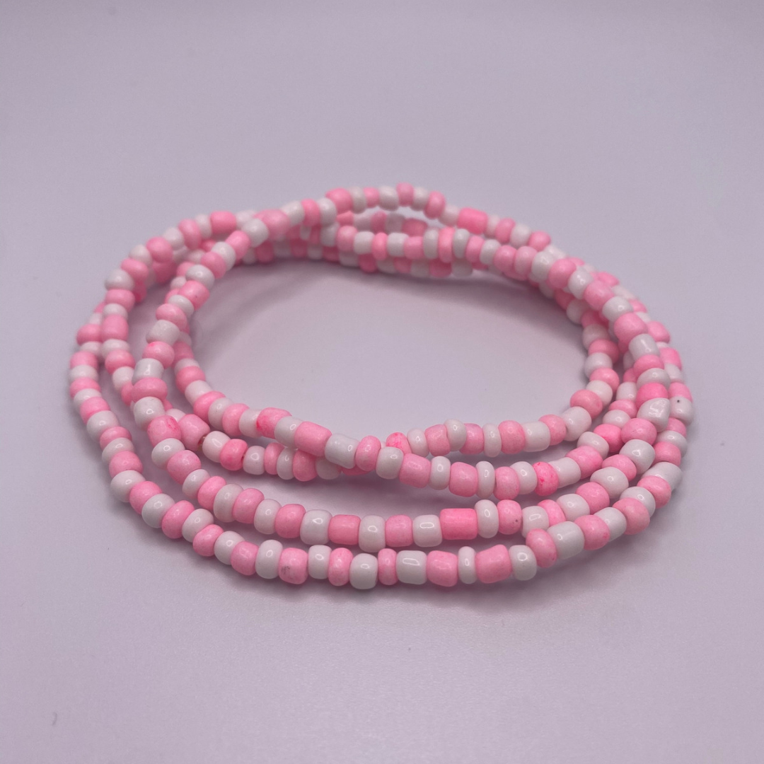 Collar rosa y blanco