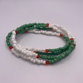 Collar verde, rojo y blanco