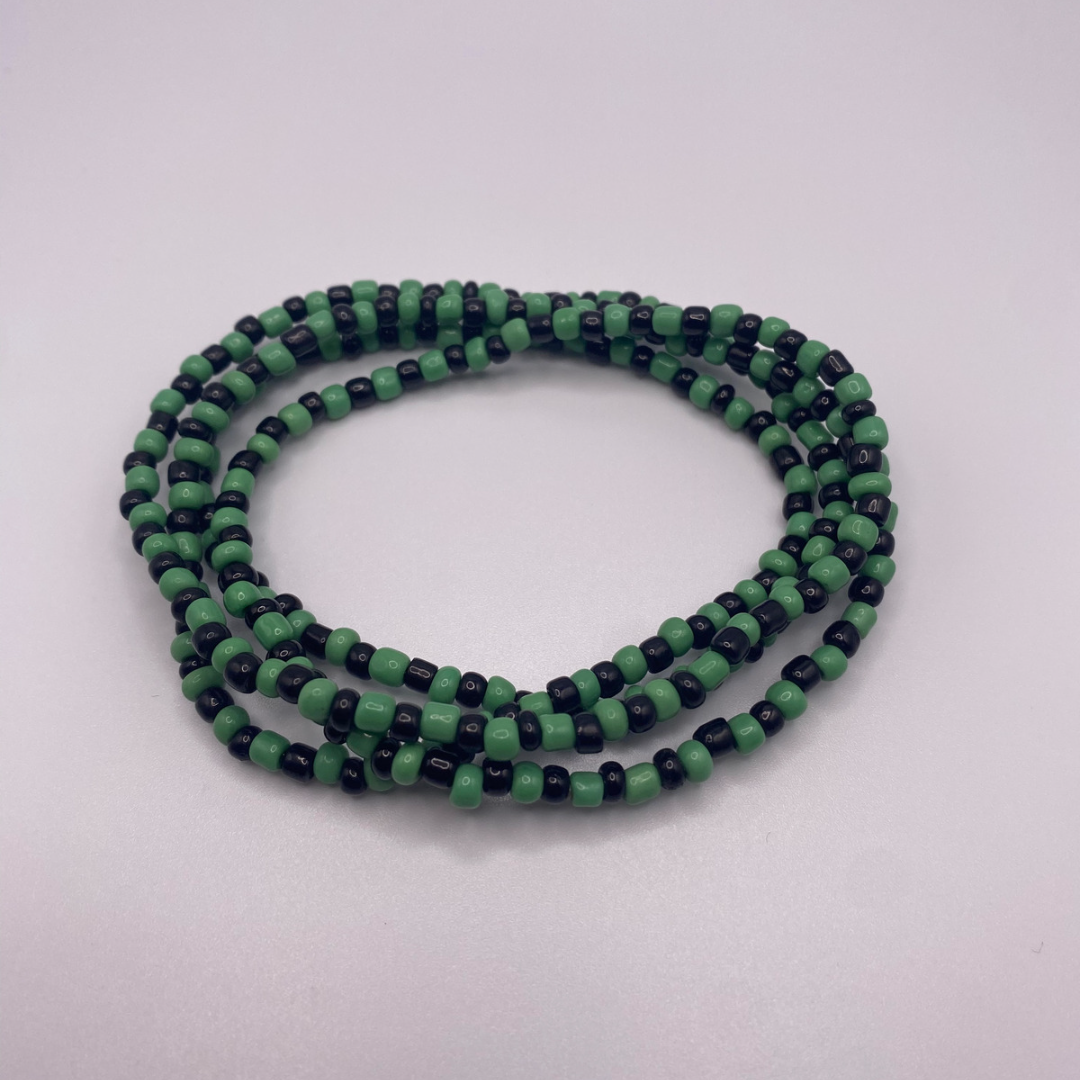 Collar verde y negro Santeria Ogun